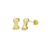 14K Yellow Gold Bone Earrings