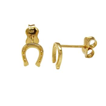 14K Yellow Gold Horseshoe Earrings