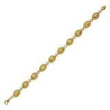 Sterling Silver Gold Plated Oval CZ Mary Link Tennis Bracelet