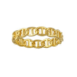 Sterling Silver Gold Plated Mariner Design Link Ring