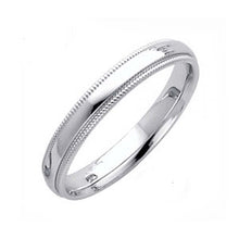 Load image into Gallery viewer, 14K White Gold 3MM Classic Comfort Fit Wedding Band with Milgrain Edging