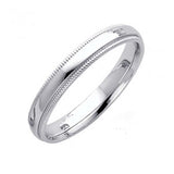 14K White Gold 5MM Classic Comfort Fit Wedding Band with Milgrain Edging