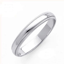 Load image into Gallery viewer, 14K White Gold 3MM Traditional Classic Wedding Band with Milgrain Edging