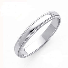 Load image into Gallery viewer, 14K White Gold 4MM Traditional Classic Wedding Band with Milgrain Edging