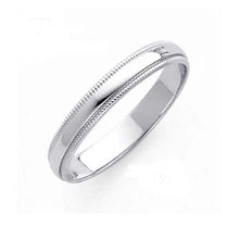 Load image into Gallery viewer, 14K White Gold 7MM Traditional Classic Wedding Band with Milgrain Edging