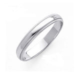 14K White Gold 7MM Traditional Classic Wedding Band with Milgrain Edging