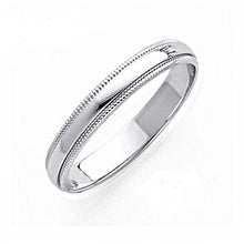 Load image into Gallery viewer, 14K White Gold 8MM Traditional Classic Wedding Band with Milgrain Edging