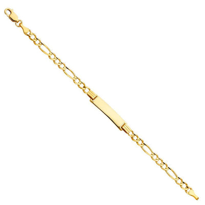 14K Yellow Gold Figaro 3+1 Baby ID Bracelet
