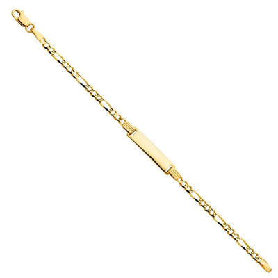 14K Yellow Gold Figaro 3+1 Baby ID Bracelet
