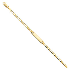 14K Yellow Gold Figaro 3+1 Baby ID Bracelet