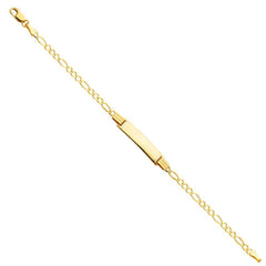 14K Yellow Gold Figaro 3+1 Baby ID Bracelet