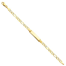 Load image into Gallery viewer, 14K Two Tone Gold Figaro 3? WP Baby ID Bracelet
