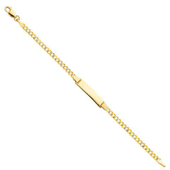 14K Two Tone Gold Cuban WP Baby ID Bracelet