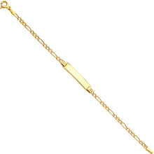 Load image into Gallery viewer, 14K Yellow 060 HOLLOW Figaro 3? BABY ID Bracelet