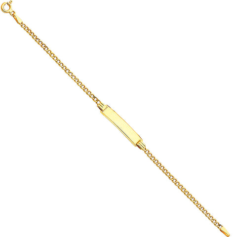 14K Yellow 060 HOLLOW Cuban BABY ID Bracelet