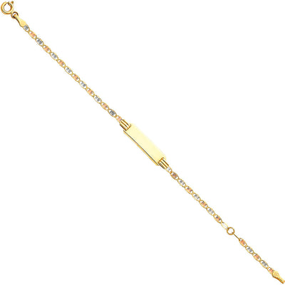 14K 040 VAL Tricolor STAR DC SM BABY ID Bracelet
