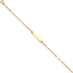 14K 040 VAL Tricolor STAR DC SM BABY ID Bracelet