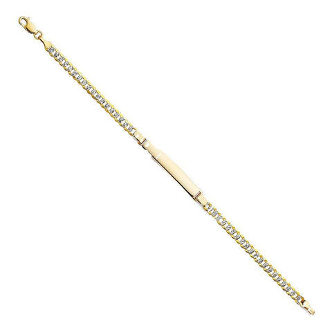 14K Two Tone Gold Cuban WP ID Bracelet