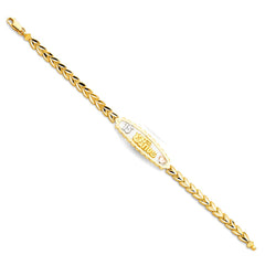 14K Tricolor 15Years ID Bracelet-7.25 inches