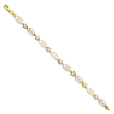 14K Tricolor 15Years Bracelet-7.25 inches