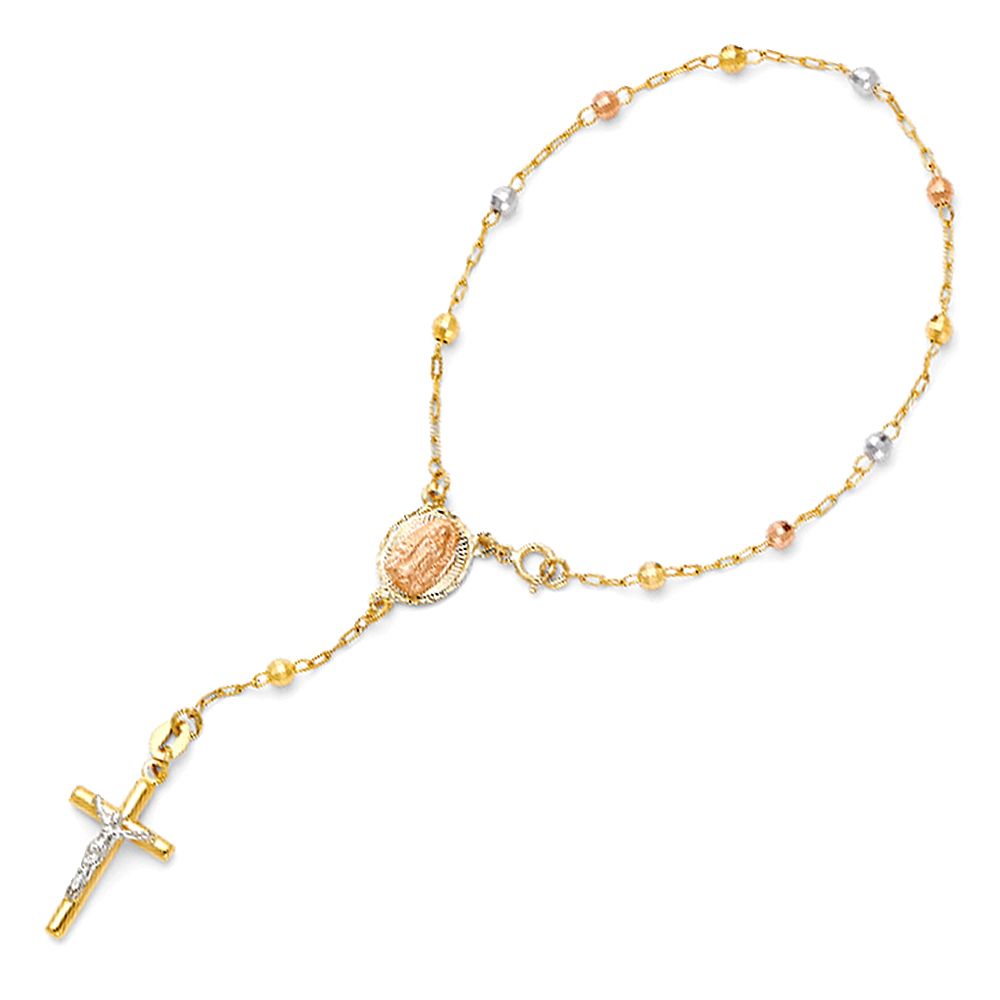14K Two Tone Rosario Bracelet