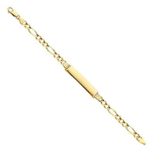 Load image into Gallery viewer, 14K Yellow Gold Figaro 3+1 ID Bracelet