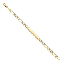 Load image into Gallery viewer, 14K Yellow Gold Figaro 3? WP ID Bracelet