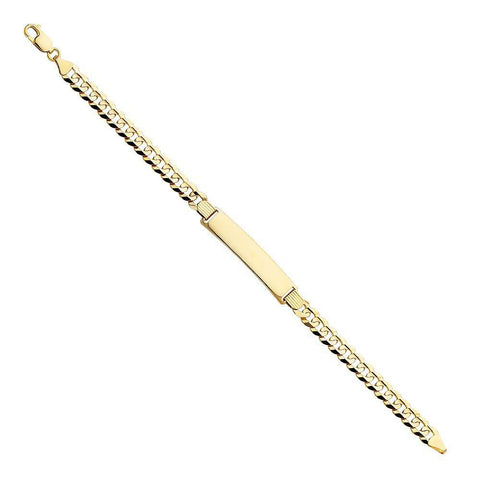 14K Yellow Gold Cuban ID Bracelet