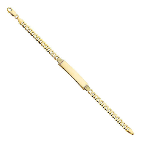 14K Yellow Gold Cuban ID Bracelet