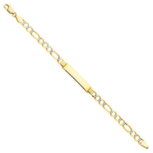 Load image into Gallery viewer, 14K Yellow Gold Figaro 3+1 Baby ID Bracelet