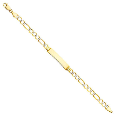 14K Yellow Gold Figaro 3+1 Baby ID Bracelet
