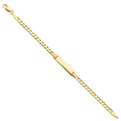 14K Yellow Gold Cuban Baby ID Bracelet