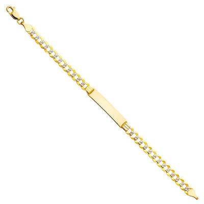 14K Yellow Gold Cuban WP Baby ID Bracelet