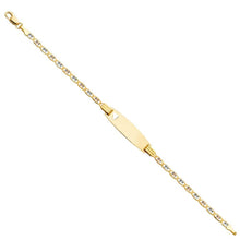 Load image into Gallery viewer, 14K Tri Color Gold Valentino DC Oval Baby ID Bracelet