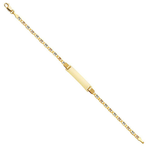 14K Tri Color Gold Valentino DC Baby ID Bracelet