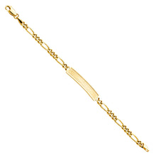 Load image into Gallery viewer, 14K Yellow Figaro FRAME JUNIOR ID Bracelet