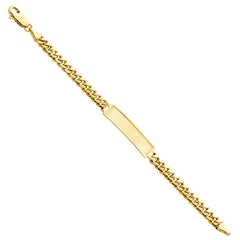 14K Yellow Cuban FRAME JUNIOR ID Bracelet