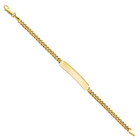 14K Yellow Cuban FRAME JUNIOR ID Bracelet