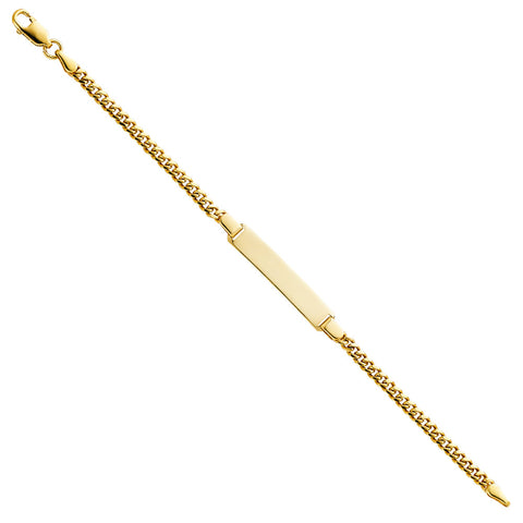 14K Yellow Cuban PLAIN BABY ID Bracelet