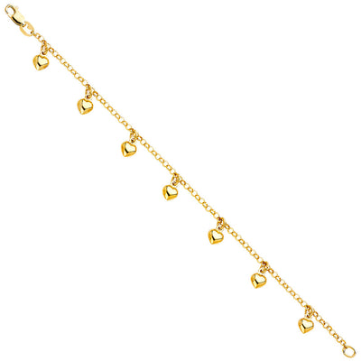 14K Yellow Hanging Charm Bracelet