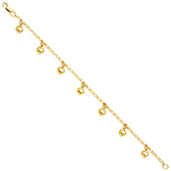 14K Yellow Hanging Charm Bracelet