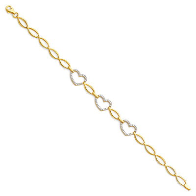 14K Yellow CZ Bracelet