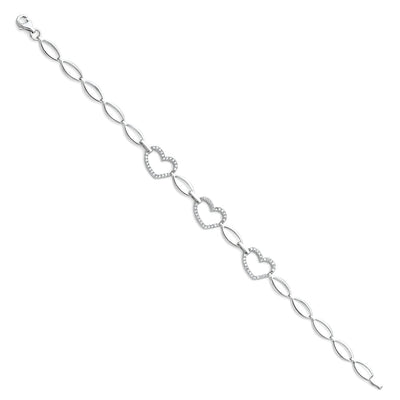 14K White CZ Bracelet