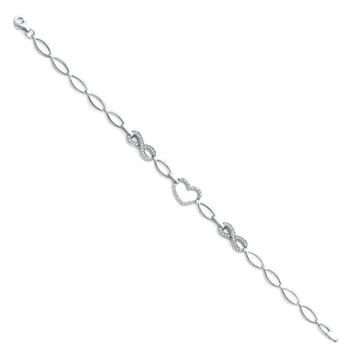 14K White CZ Bracelet