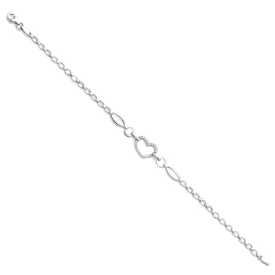 14K White CZ Bracelet