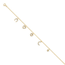 Load image into Gallery viewer, 14K Yellow Light CZ Chain Bracelet