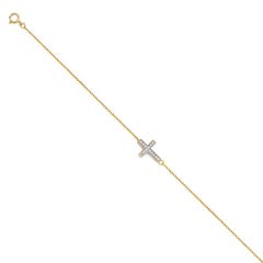 14K Yellow Light CZ Chain Bracelet