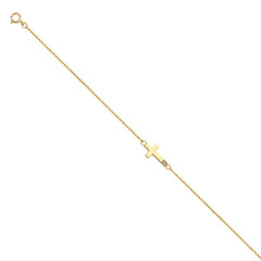 14K Yellow Light CZ Chain Bracelet