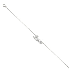 14K White Light CZ Chain Bracelet