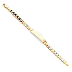 14K Tricolor 15Years ID Bracelet-7.5 inches